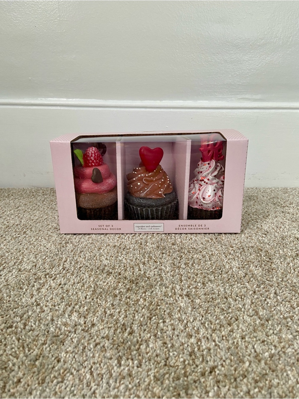 NWT Cupcakes and Cashmere Chocolate Faux Cupcakes Set of 3 Valentines Day - Picture 8 of 9